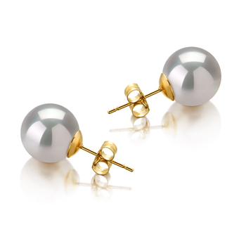 10-11mm AAA Quality South Sea Cultured Pearl Earring Pair in White
