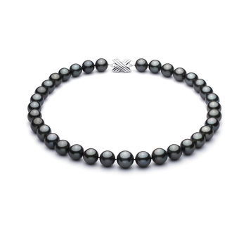 11.2-13.8mm AA+ Quality Tahitian Cultured Pearl Necklace in Black