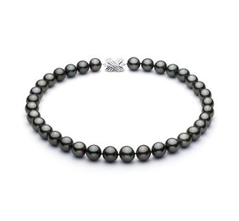 11.3-12.2mm AAA Quality Tahitian Cultured Pearl Necklace in Black