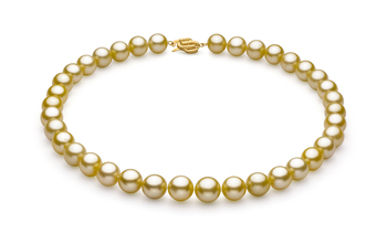 10.9-12.8mm AAA Quality South Sea Cultured Pearl Necklace in Gold