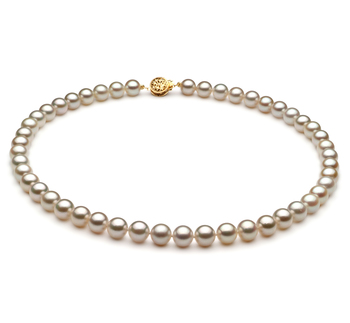 7.5-8mm AA Quality Japanese Akoya Cultured Pearl Necklace in White