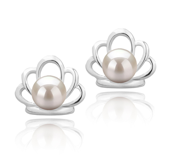 5-6mm AAAA Quality Freshwater Cultured Pearl Earring Pair in Princess White 5-6mm AAAA Quality Freshwater Cultured Pearl Earring Pair in Princess White