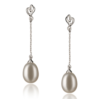 7-8mm AA Quality Freshwater Cultured Pearl Earring Pair in Reese White 7-8mm AA Quality Freshwater Cultured Pearl Earring Pair in Reese White