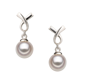 6-7mm AA Quality Japanese Akoya Cultured Pearl Earring Pair in Riley White 6-7mm AA Quality Japanese Akoya Cultured Pearl Earring Pair in Riley White