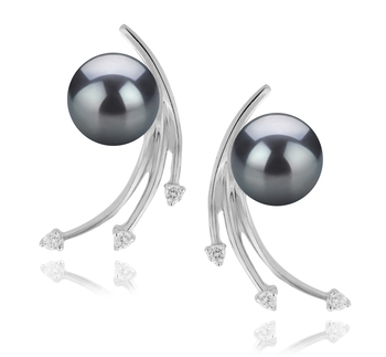 6-7mm AA Quality Japanese Akoya Cultured Pearl Earring Pair in Rosie Black 6-7mm AA Quality Japanese Akoya Cultured Pearl Earring Pair in Rosie Black