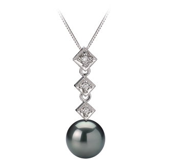 8-9mm AAA Quality Tahitian Cultured Pearl Pendant in Rozene Black
