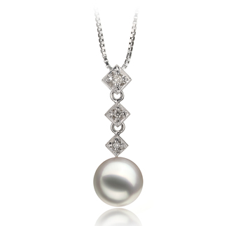 8-9mm AAA Quality Japanese Akoya Cultured Pearl Pendant in Rozene White 8-9mm AAA Quality Japanese Akoya Cultured Pearl Pendant in Rozene White
