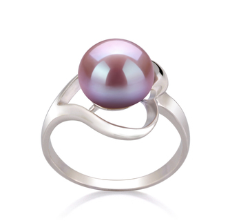 9-10mm AA Quality Freshwater Cultured Pearl Ring in Sadie Lavender 9-10mm AA Quality Freshwater Cultured Pearl Ring in Sadie Lavender