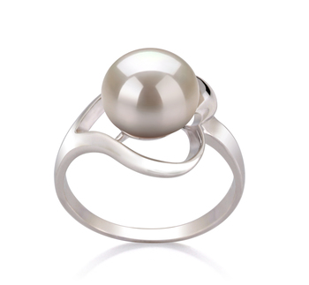 9-10mm AA Quality Freshwater Cultured Pearl Ring in Sadie White