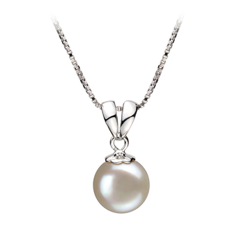 9-10mm AA Quality Freshwater Cultured Pearl Pendant in Sally White