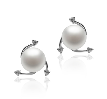 7-8mm AA Quality Freshwater Cultured Pearl Earring Pair in Selene White 7-8mm AA Quality Freshwater Cultured Pearl Earring Pair in Selene White