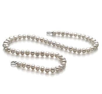8-9mm A Quality Freshwater Cultured Pearl Necklace in Sinead White 8-9mm A Quality Freshwater Cultured Pearl Necklace in Sinead White