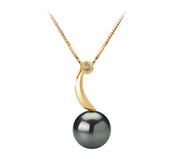 8-9mm AAA Quality Tahitian Cultured Pearl Pendant in Sora Black 8-9mm AAA Quality Tahitian Cultured Pearl Pendant in Sora Black