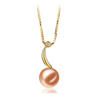9-10mm AAAA Quality Freshwater Cultured Pearl Pendant in Sora Pink 9-10mm AAAA Quality Freshwater Cultured Pearl Pendant in Sora Pink