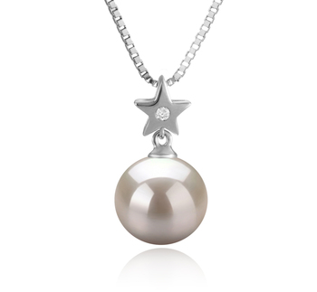 9-10mm AAAA Quality Freshwater Cultured Pearl Pendant in Star White 9-10mm AAAA Quality Freshwater Cultured Pearl Pendant in Star White