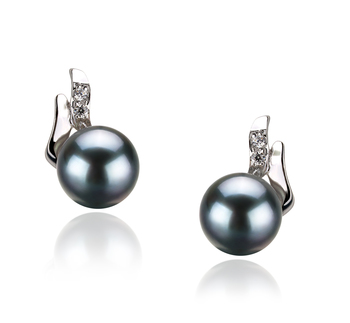 6-7mm AA Quality Japanese Akoya Cultured Pearl Earring Pair in Sydney Black 6-7mm AA Quality Japanese Akoya Cultured Pearl Earring Pair in Sydney Black