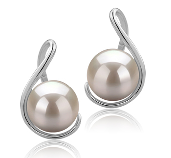 6-7mm AAAA Quality Freshwater Cultured Pearl Earring Pair in Tamika White 6-7mm AAAA Quality Freshwater Cultured Pearl Earring Pair in Tamika White