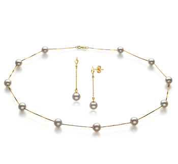 6-7mm AA Quality Japanese Akoya Cultured Pearl Set in Tin Cup White 6-7mm AA Quality Japanese Akoya Cultured Pearl Set in Tin Cup White