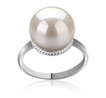 10-11mm AAAA Quality Freshwater Cultured Pearl Ring in Tindra White 10-11mm AAAA Quality Freshwater Cultured Pearl Ring in Tindra White