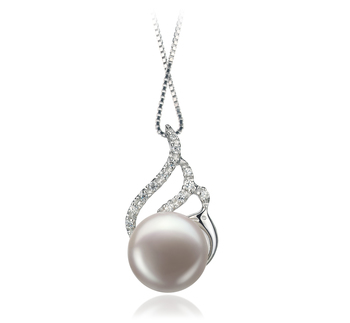 12-13mm AA Quality Freshwater Cultured Pearl Pendant in Tracy White