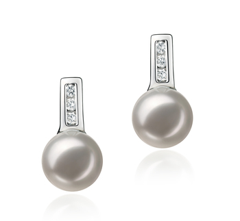 7-8mm AA Quality Japanese Akoya Cultured Pearl Earring Pair in Valery White 7-8mm AA Quality Japanese Akoya Cultured Pearl Earring Pair in Valery White