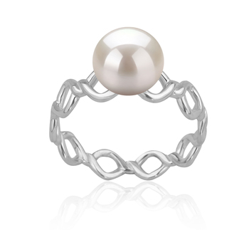 7-8mm AAAA Quality Freshwater Cultured Pearl Ring in Wave White 7-8mm AAAA Quality Freshwater Cultured Pearl Ring in Wave White