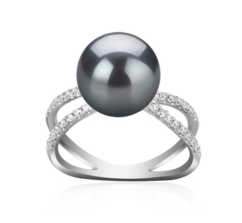 9-10mm AAA Quality Tahitian Cultured Pearl Ring in Zana Black 9-10mm AAA Quality Tahitian Cultured Pearl Ring in Zana Black